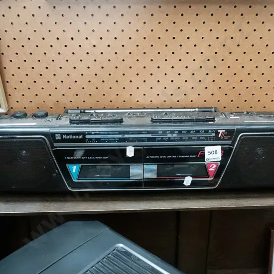 National twin cassette radio - no power cord