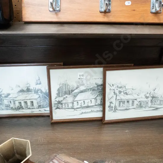 3x Robert Sansom Arrowtown prints
