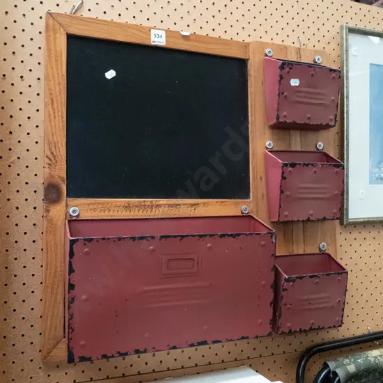 wall mounted blackboard and letter rack