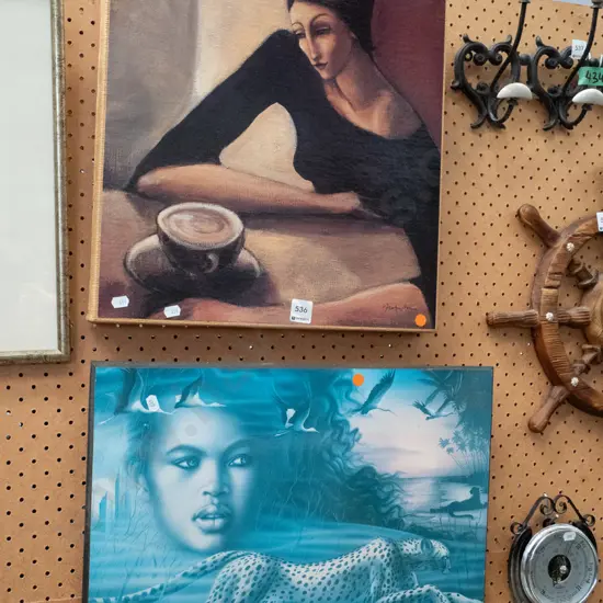 2x  framed prints - orange dots