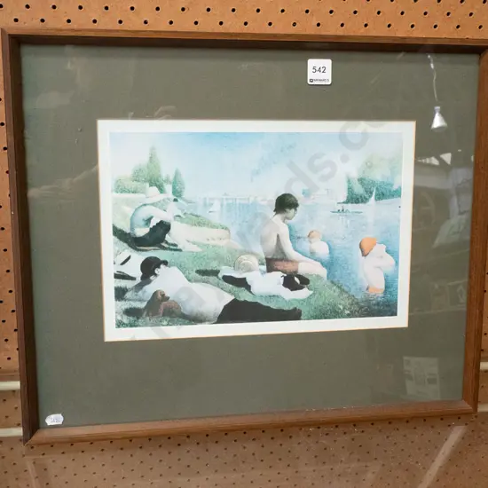 framed print - boys by river