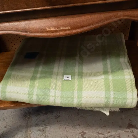 green checked woollen blanket