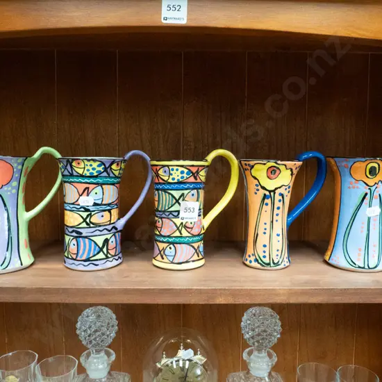 5x pottery coffee cups