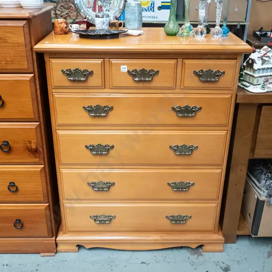 solid rimu 7 drawer tall boy H-1075 W-860 D-430