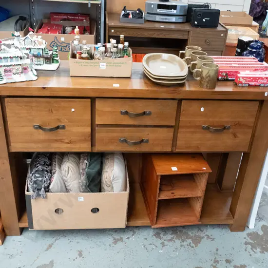 solid pine 4 drawer hall table H-860 W-1350 D-350