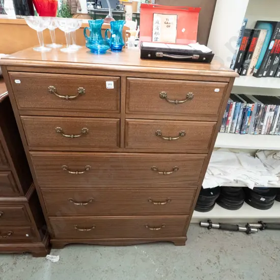 mahogany and mdf 7 drawer tall boy H-1090 W-820 D-400