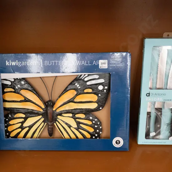 butterfly wall art, knife set