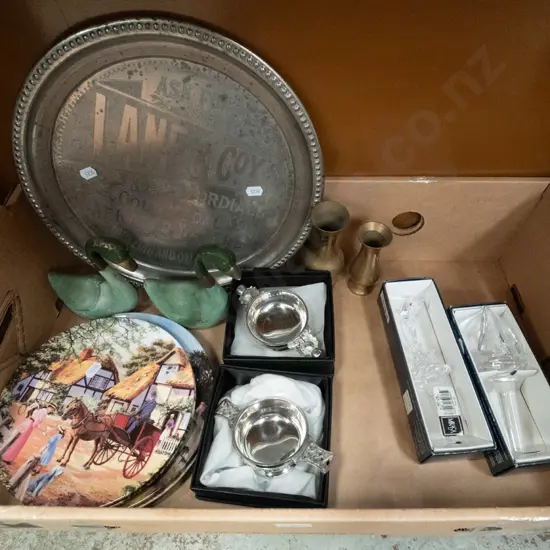 box; Lanes advertising tray, ltd edition cabinet plates etc