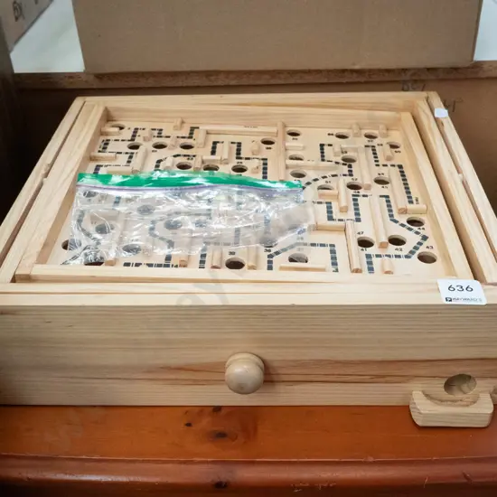 wooden ball bearing maze game