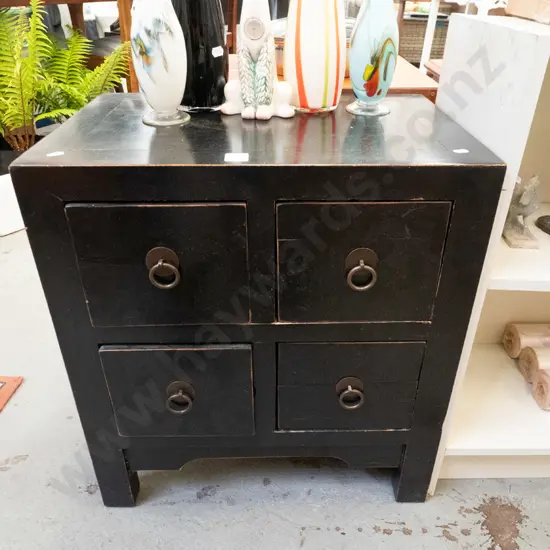 Asian wooden 4 drawer cabinet