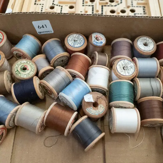 box; sewing threads