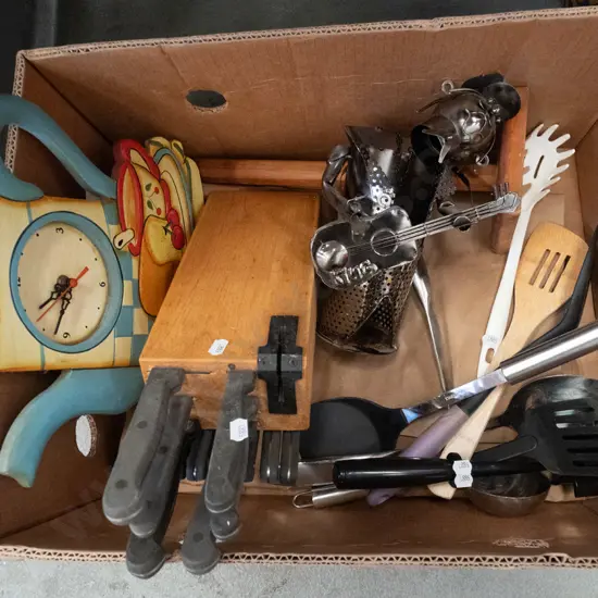 box; knife block, wall clock etc