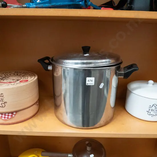 stainless steel stock pot, cheese making kit, cheese making lidded canister