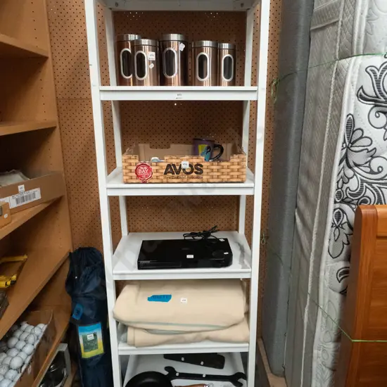 white wooden shelf H-1740 W-600 D-430