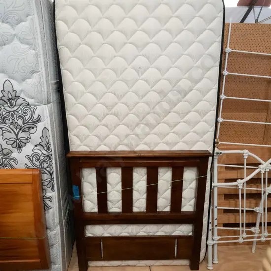 king single bed base and mattress and headboard