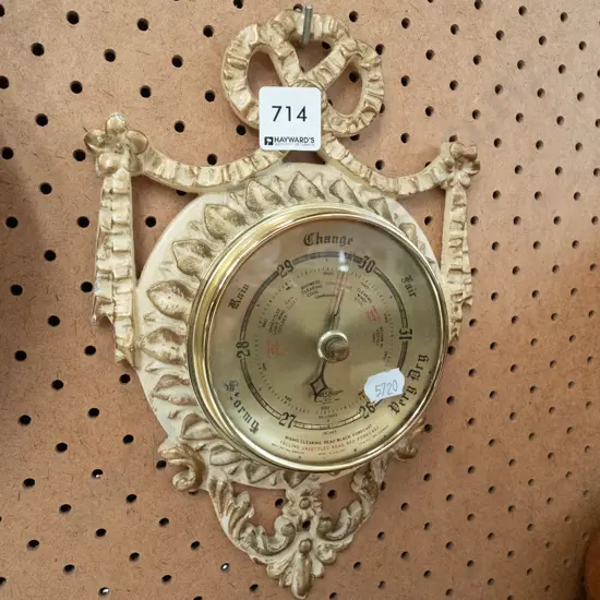 retro cast alloy barometer