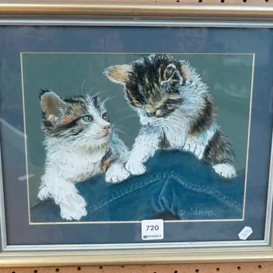 framed pastel - kittens