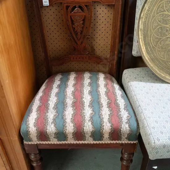 turned carved shield back chair