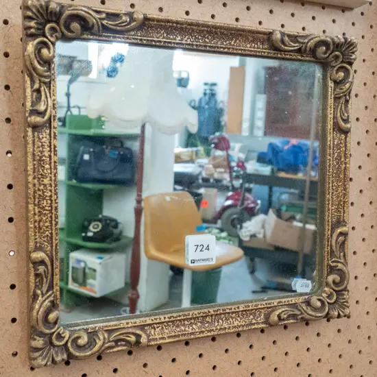 small gilt framed mirror