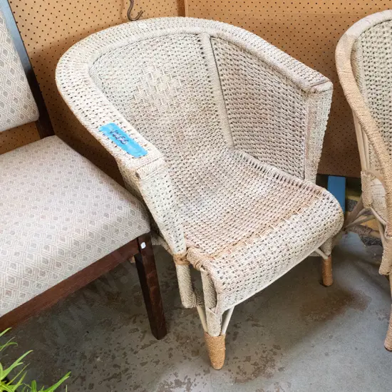 painted seagrass armchair