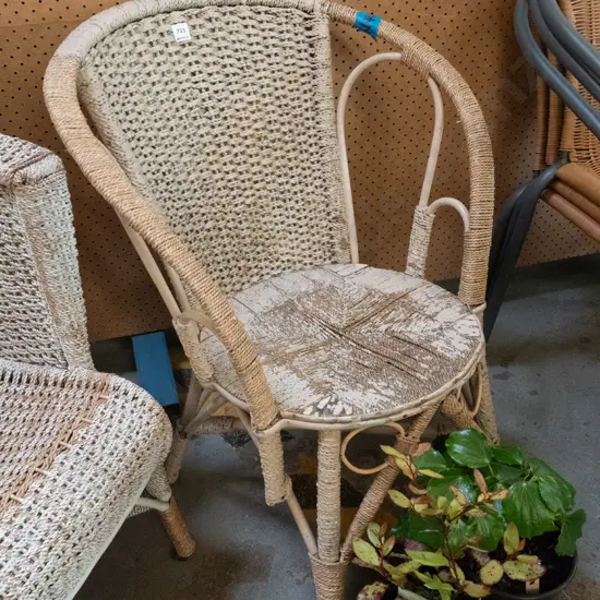 woven seagrass armchair