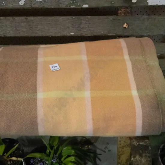 checked woollen blanket