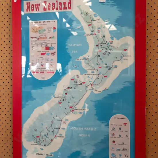 framed print - resource map of NZ