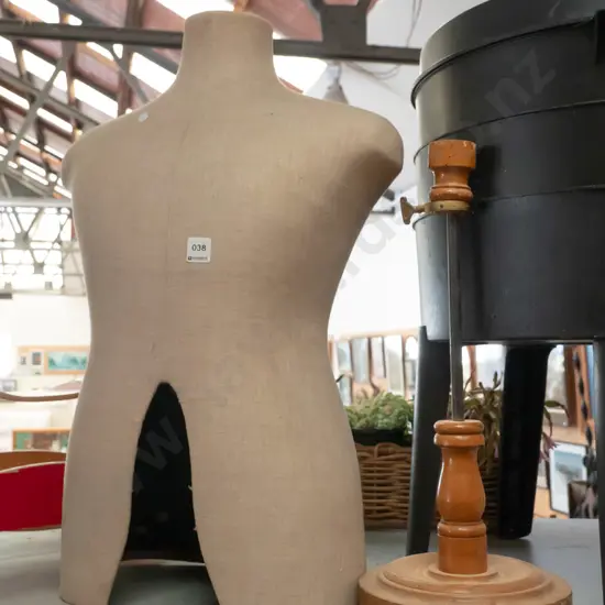 vintage shop mannequin torso - has signicant borer