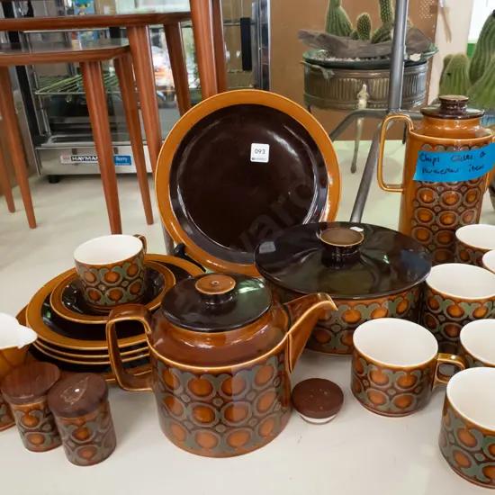 assorted  Hornsea cups, coffee pot, plates etc - many chips and cracks