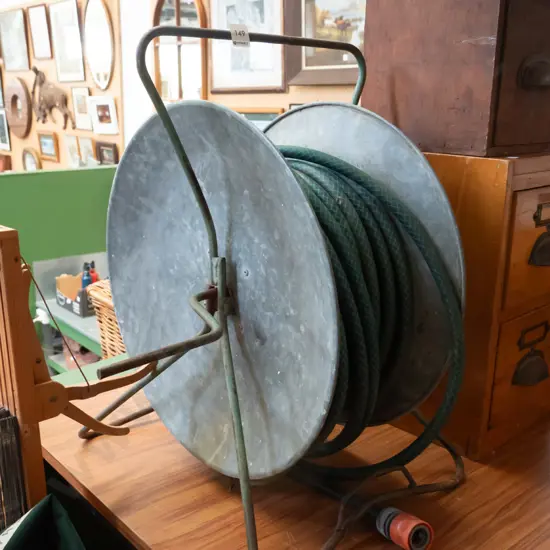 metal hose reel and hose