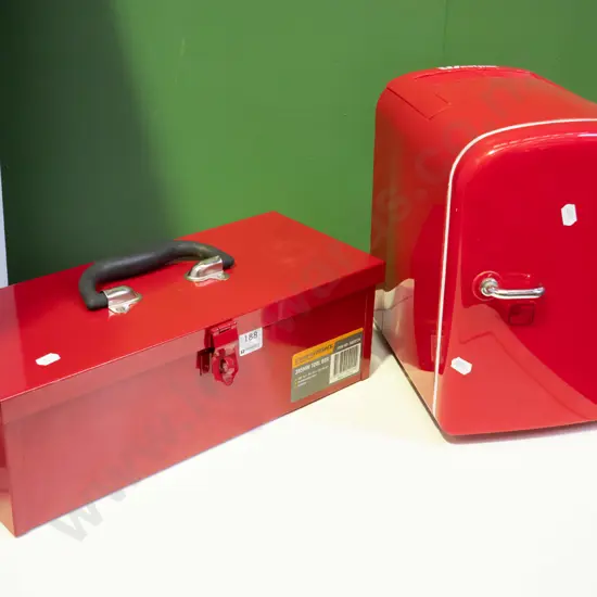 small 12V fridge, metal tool box