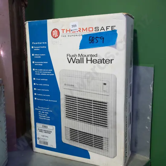 PDL Thermosafe flush wall mounted heater