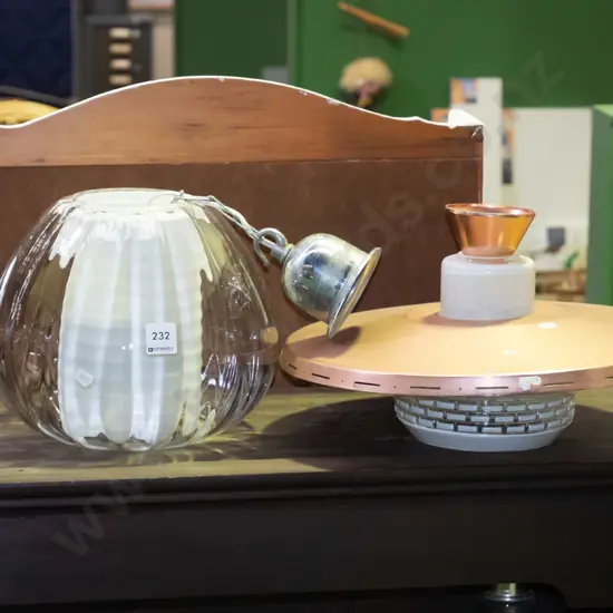 retro copper and glass light shade, glass globe pendant light shade