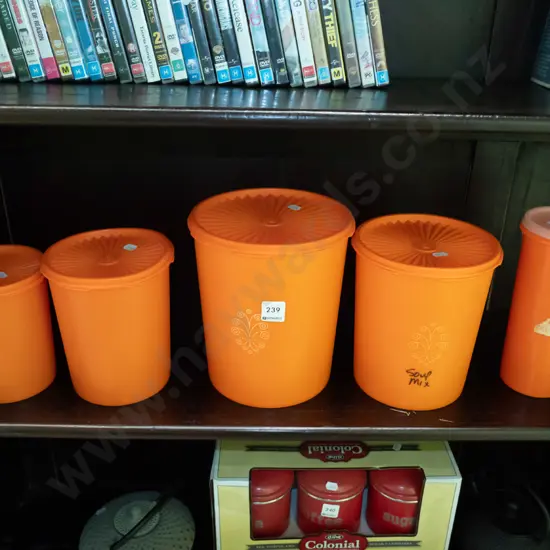retro orange plastic containers