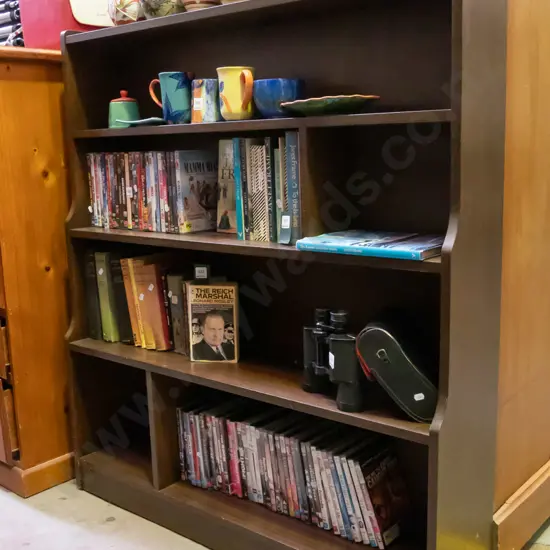 mdf faux wood veneer waterfall fronted bookcase H-1200 W-1100 D-235