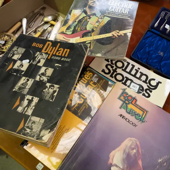 various music books and Rolling Stones book