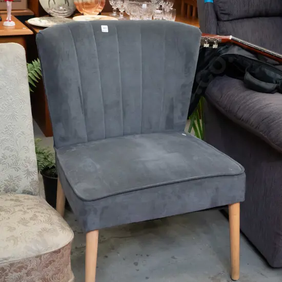 charcoal turned leg bedroom chair