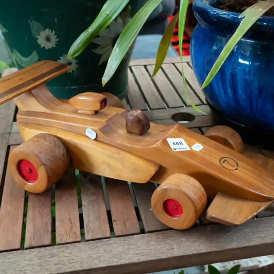 wooden model racing car