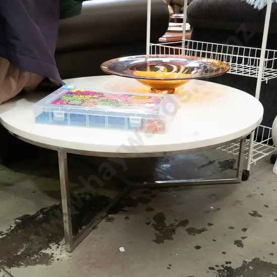 melteca chrome based circular coffee table H-800