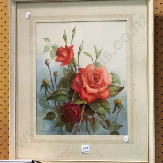 framed print - roses - some foxing