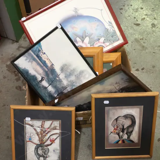 box; various prints