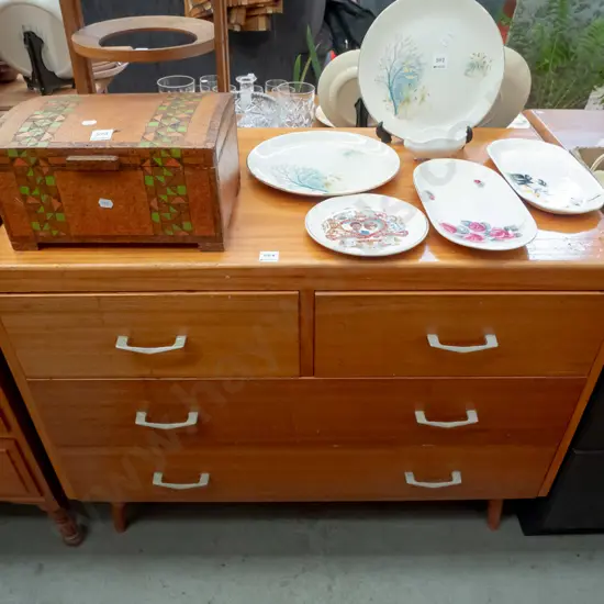 pine 4 drawer lowboy (varnish needs attention) H-740  W-900 D-600