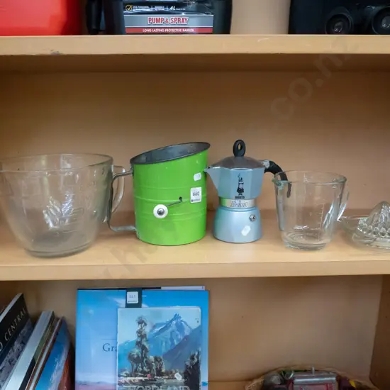 floour sifter, lemon squeezer etc