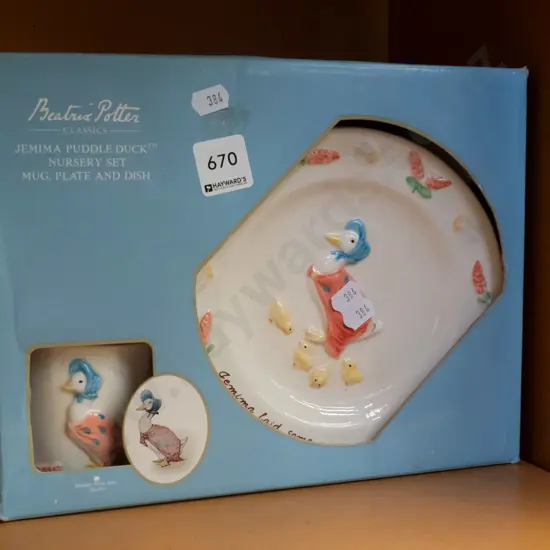box; Beatrix Potter child's plate set