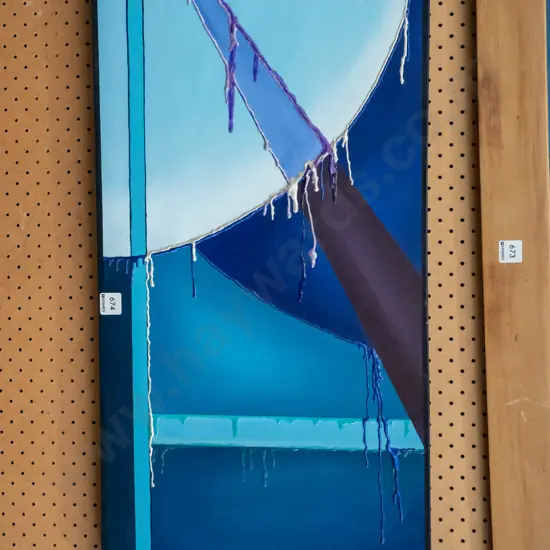 mixed media on boxed canvas - abstract