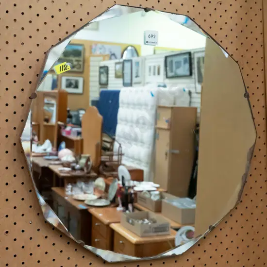 octagonal wall mirror - some desilvering