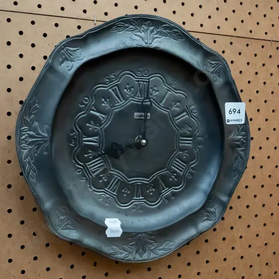 pewter wall clock