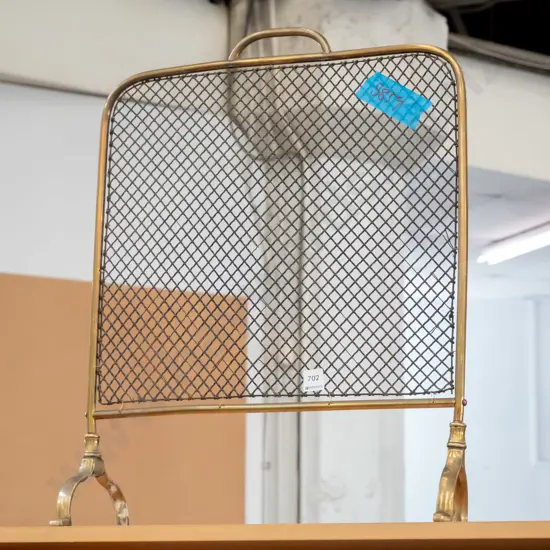 small brass and metal firescreen