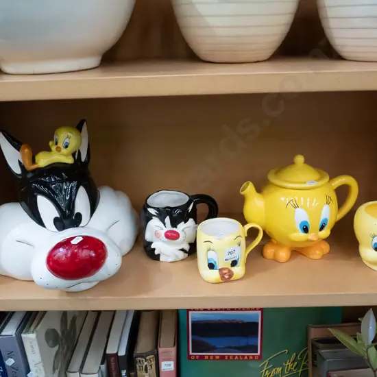 shelf; Tweetie Bird collector items