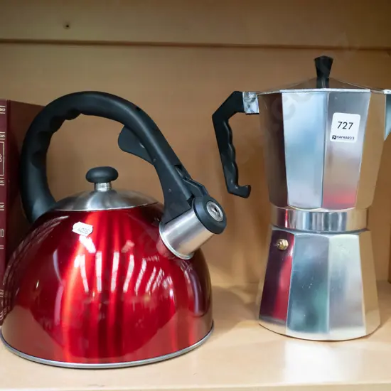 as new stove top espresso and kettle